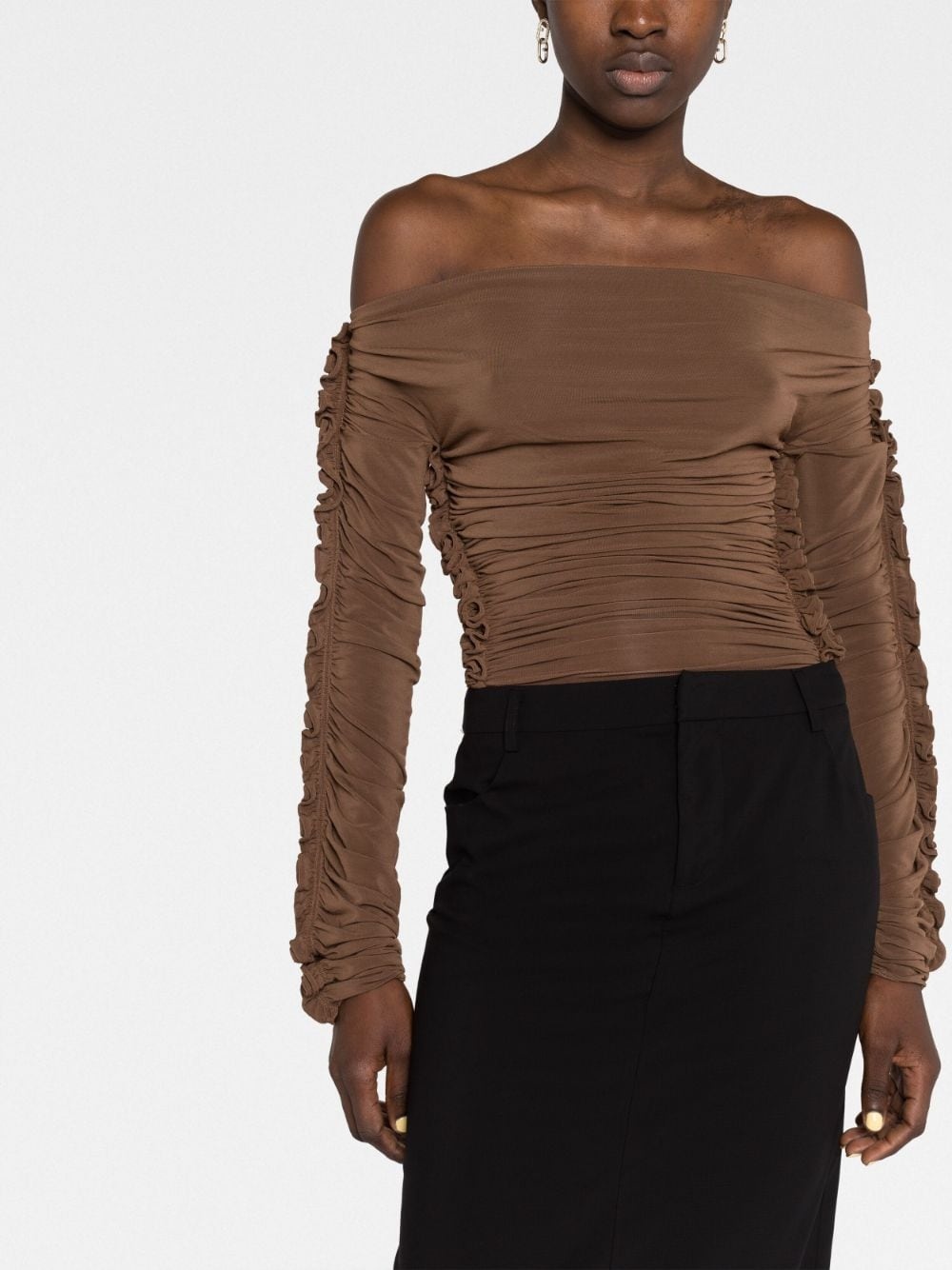 ruched off-shoulder bodysuit - 5