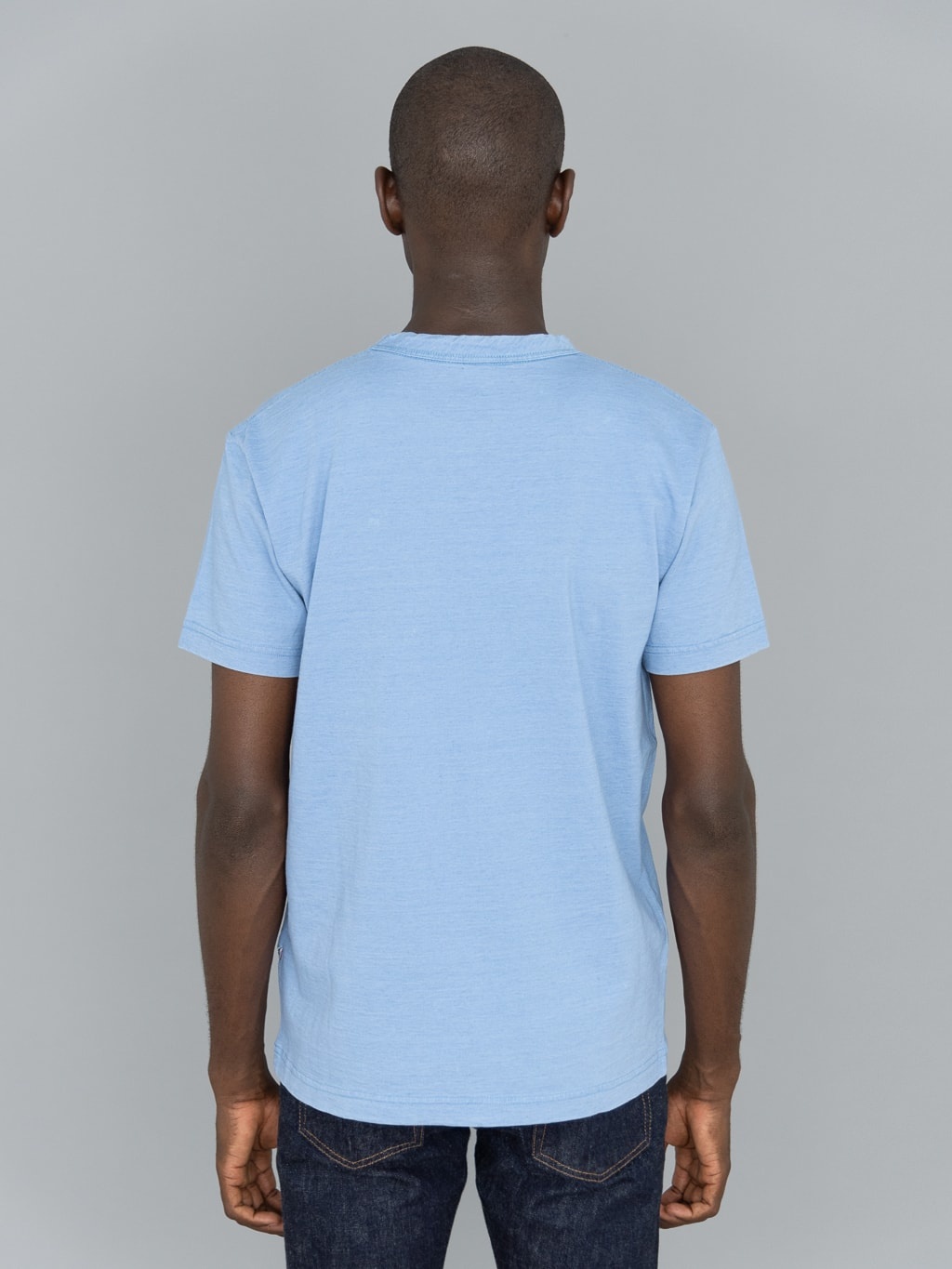 Pure Blue Japan SS5011-P Pale Indigo Dyed Crewneck T-Shirt - 2