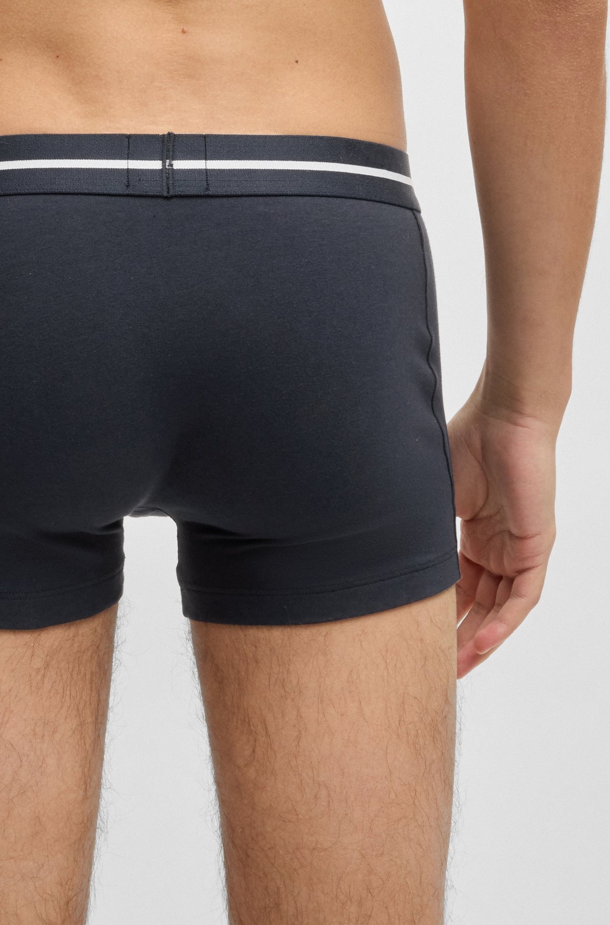 THREE-PACK OF STRETCH-COTTON TRUNKS WITH LOGO WAISTBANDS - 5