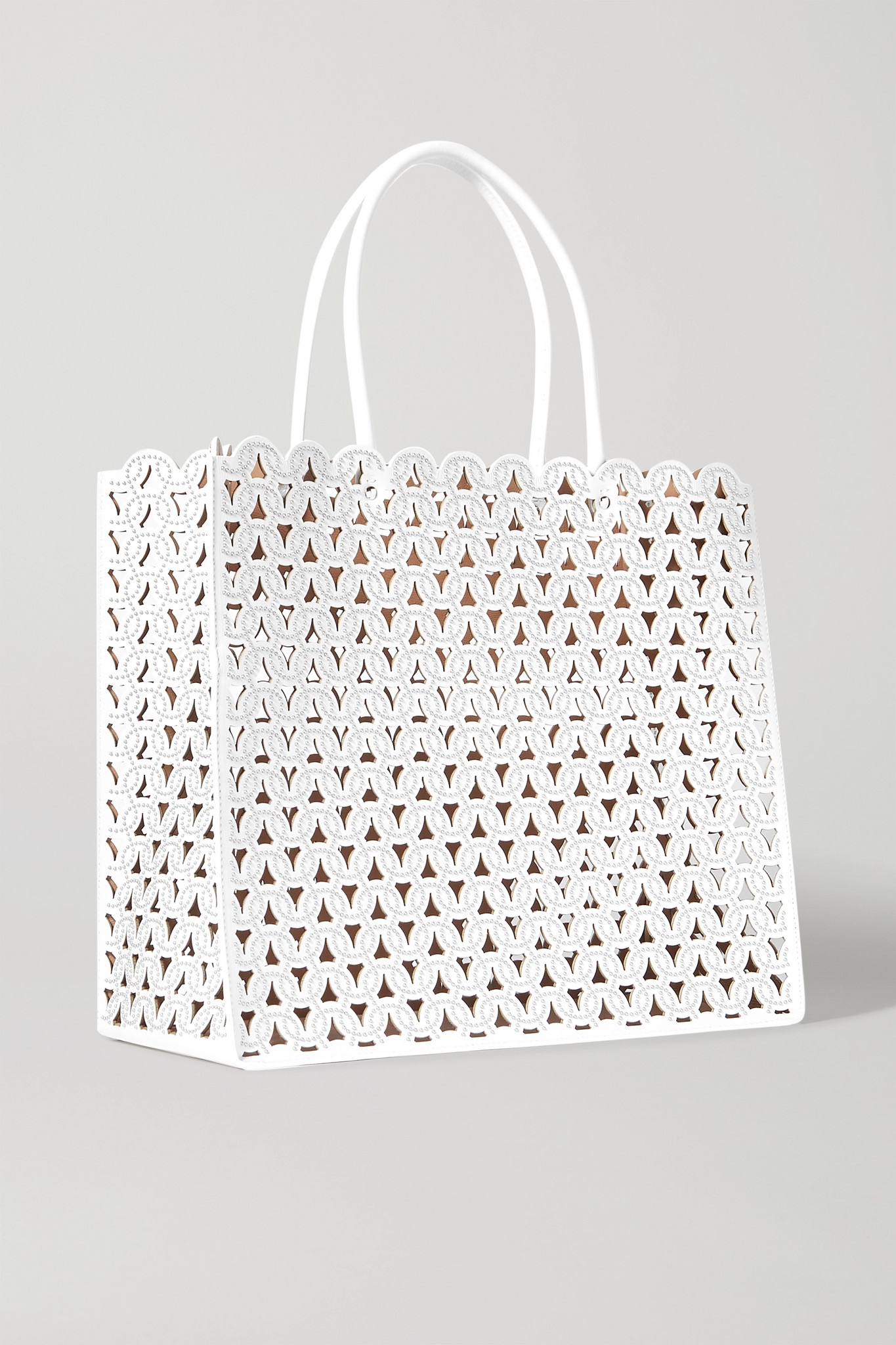 Garance medium studded laser-cut leather tote - 3