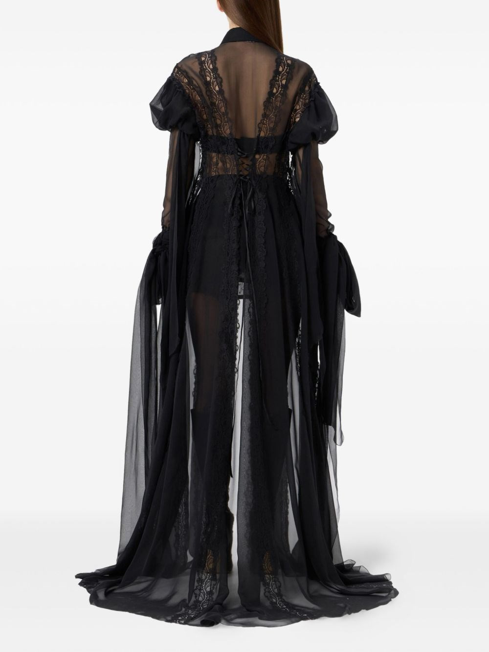 CHIFFON AND LACE SHIRT DRESS - 4
