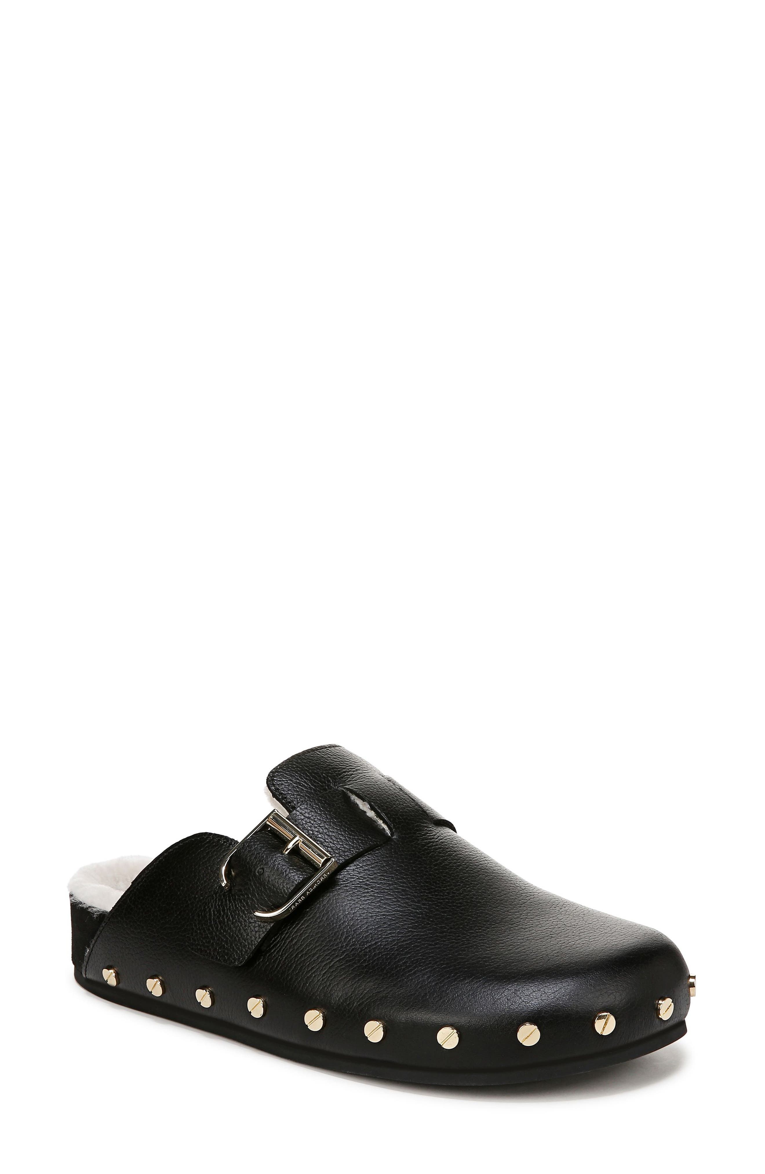 Veronica Beard Fern 2 Genuine Shearling Clog in Black at Nordstrom - 1
