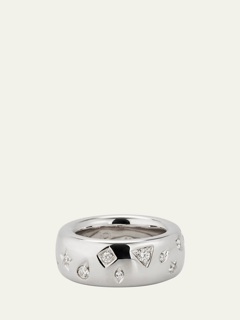 18K White Gold Iconica Ring with Fancy Set Diamonds 1