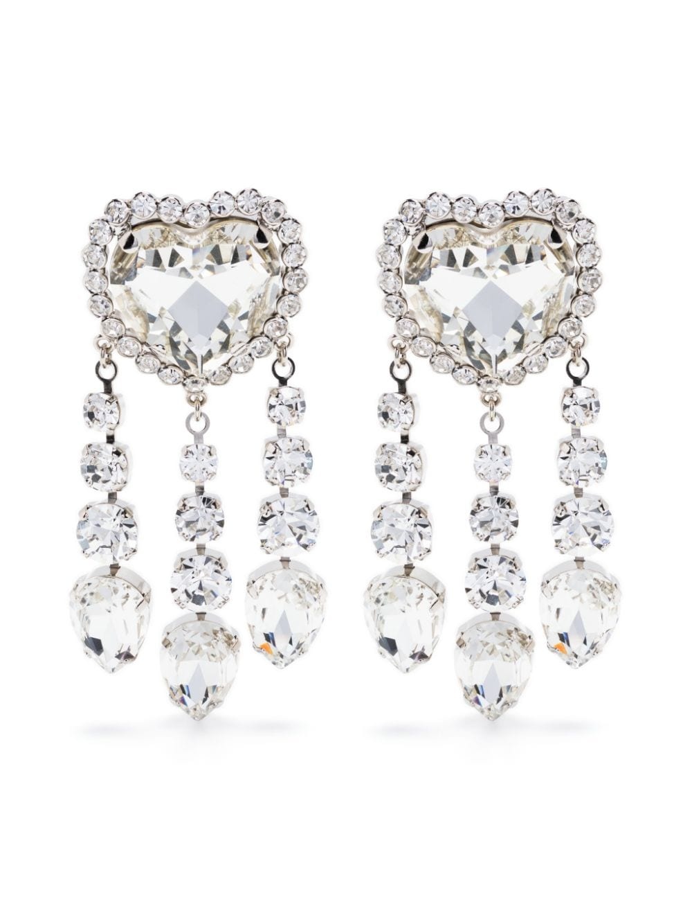 Crystal heart pendants earrings - 1