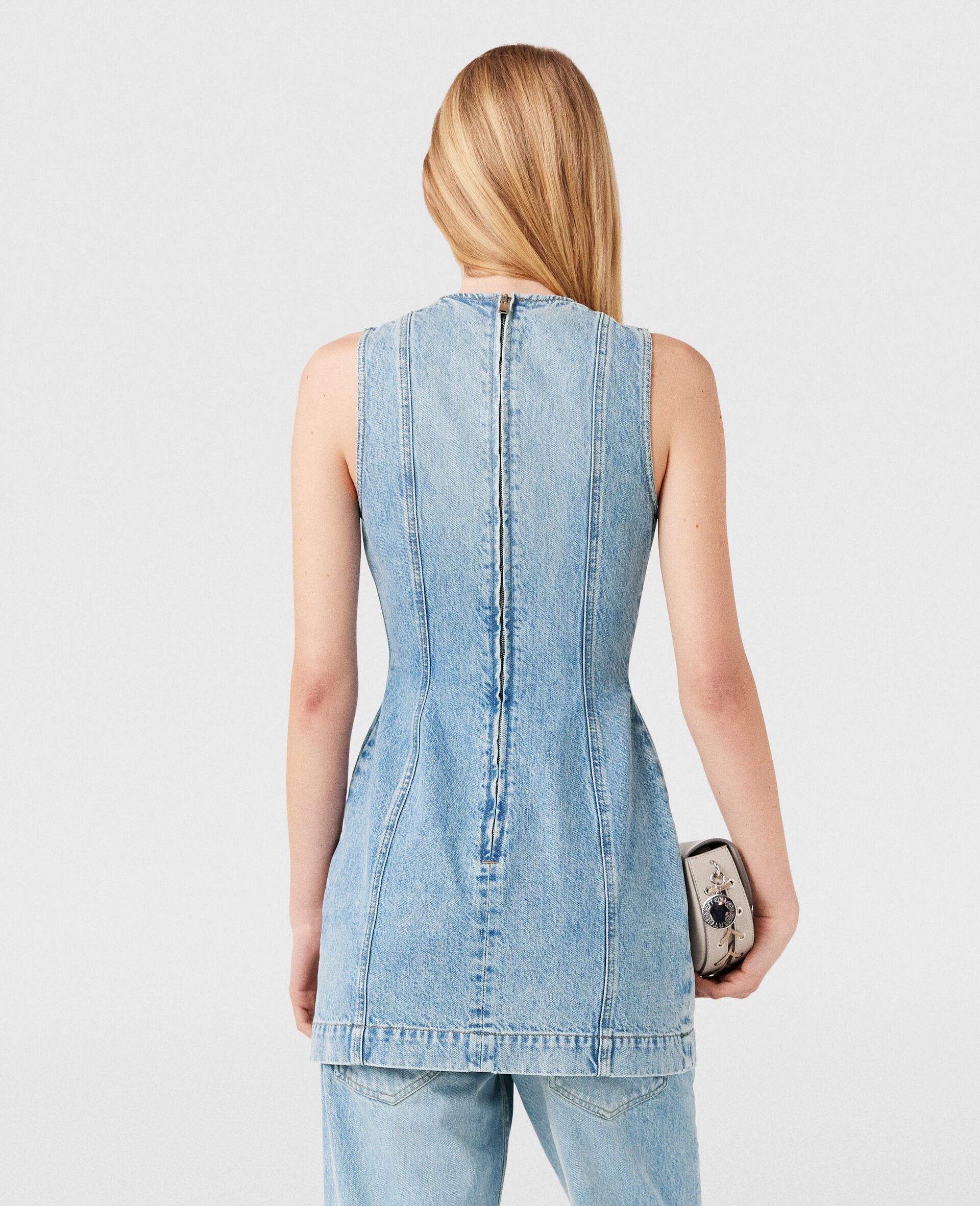 Clasp-Embellished Sleeveless Mini Dress - 4