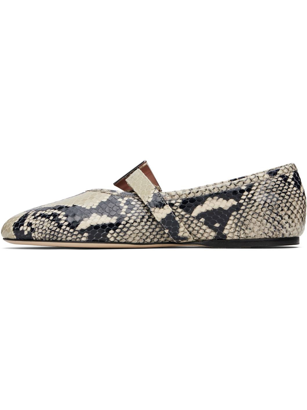 Khaki Sveva Buckle Ballerina Flats - 3