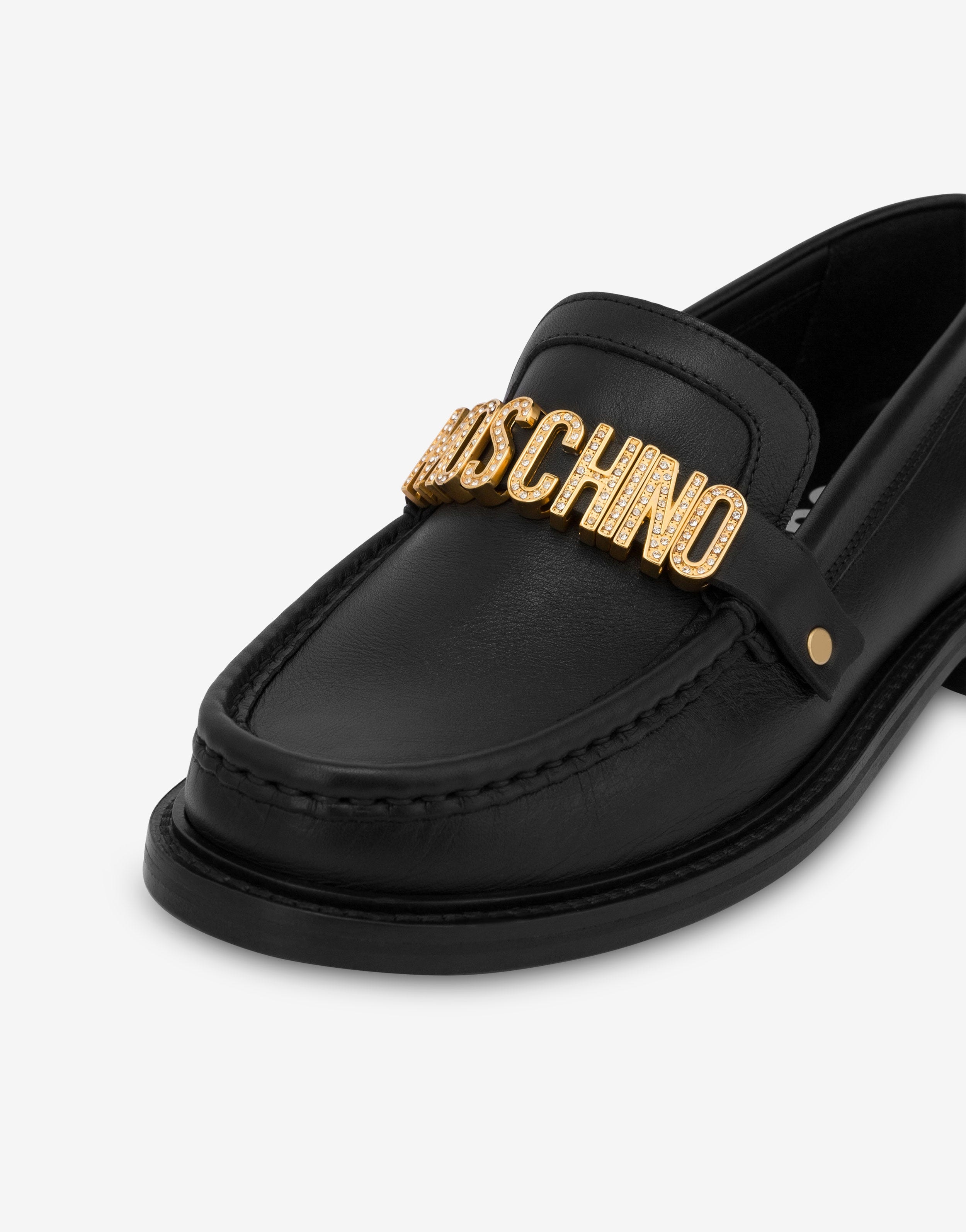 CALFSKIN JEWEL LOGO LOAFERS - 4