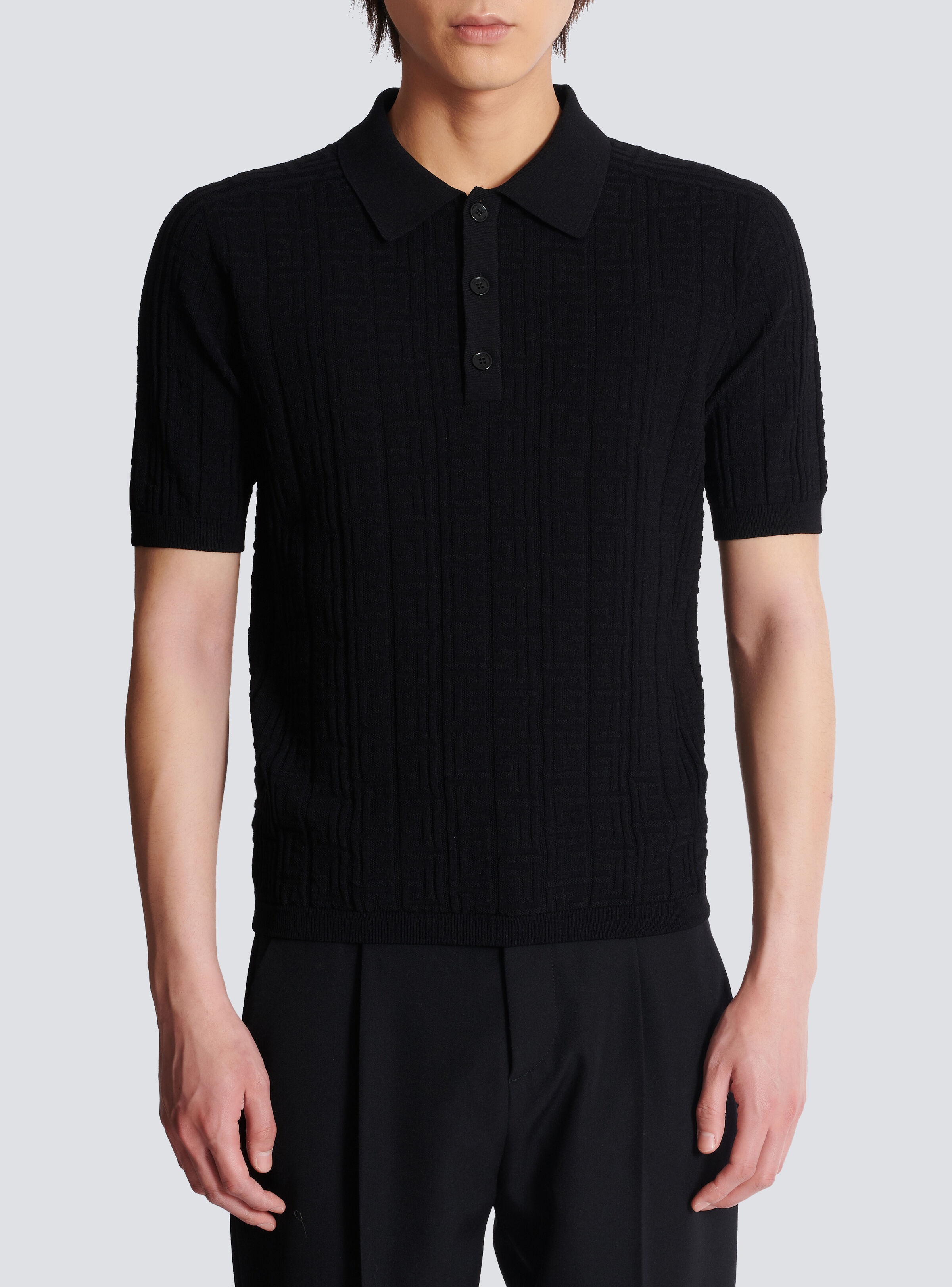 Monogram knit polo shirt - 5