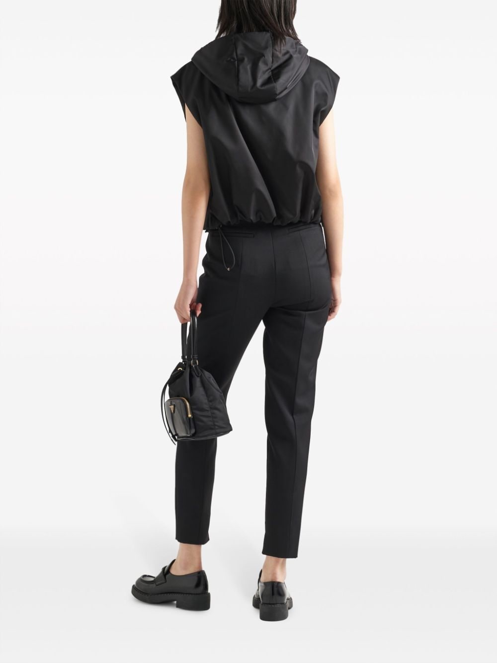 enamel triangle-logo hooded vest - 3