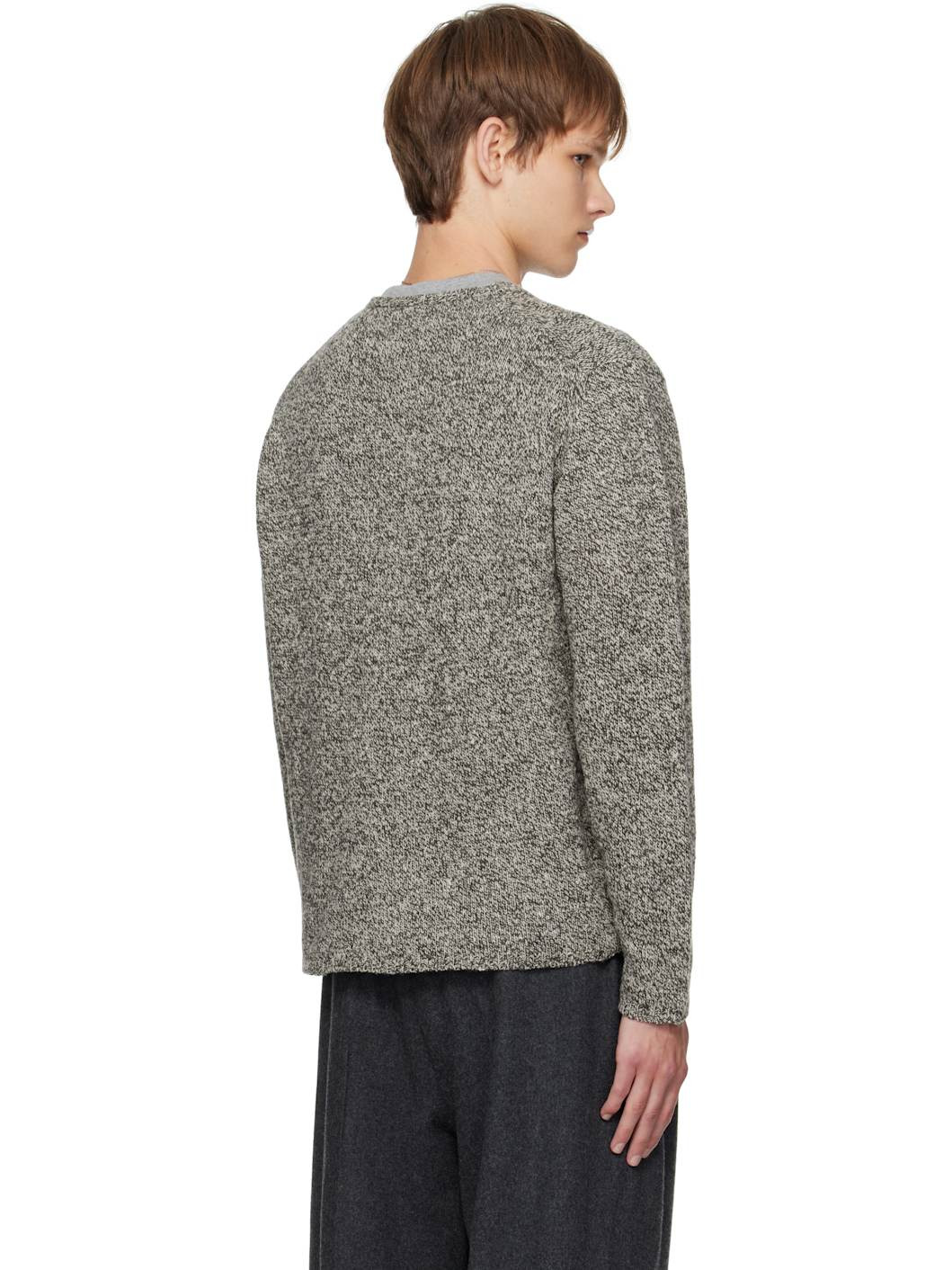 Black & White Airy Silk Wool Knit Sweater - 3