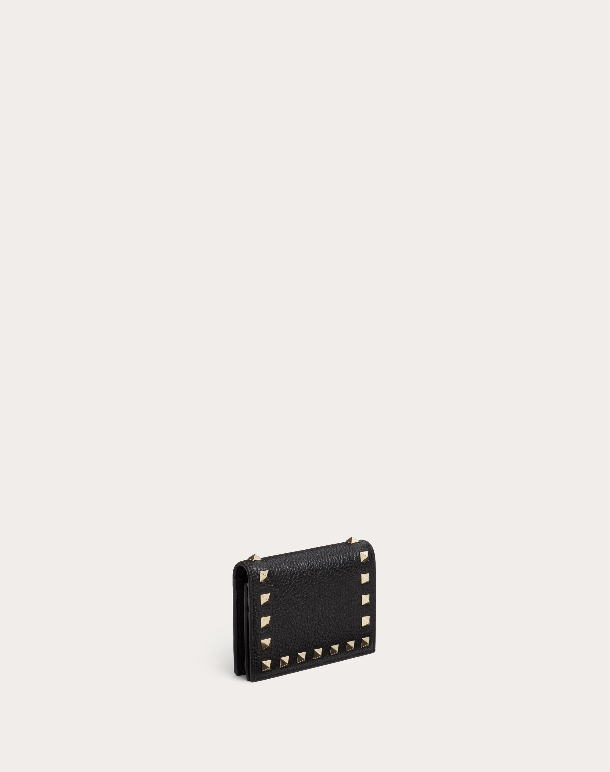 SMALL ROCKSTUD GRAINY CALFSKIN WALLET - 4