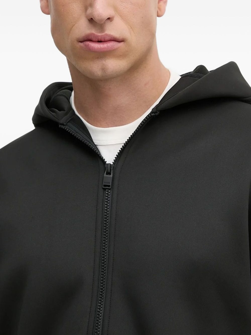 elastic-cuffs zip-up hoodie - 5