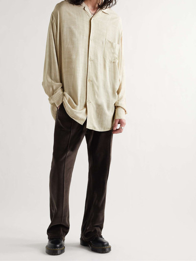 Acne Studios Oversized Camp-Collar Logo-Print Woven Shirt outlook