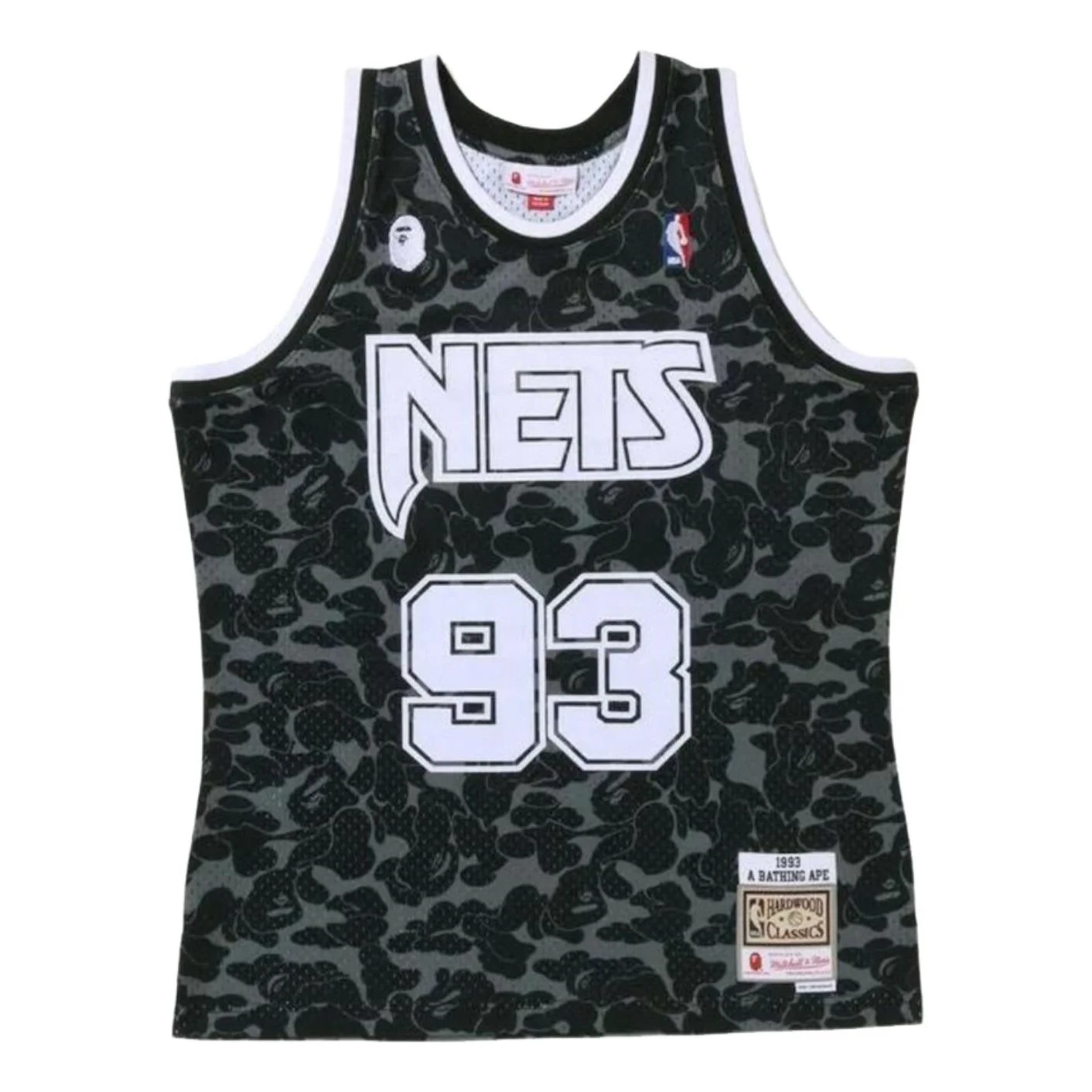 A Bathing Ape Mitchell & Ness Nets Jersey 'Black' 1I23-108-904-BLK - 1