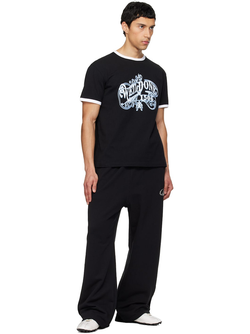 We11done Black Vintage Logo Ringer T-shirt outlook