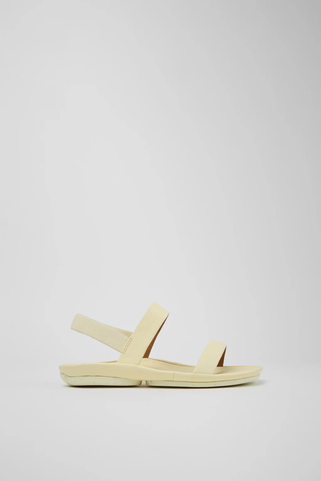 Right Isla Yellow Leather Sandals for Women. - 1