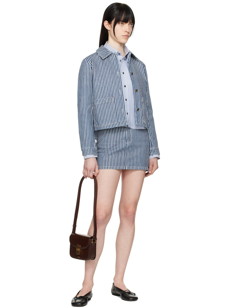 A.P.C. A. P.C. Blue & White Elga Denim Miniskirt outlook