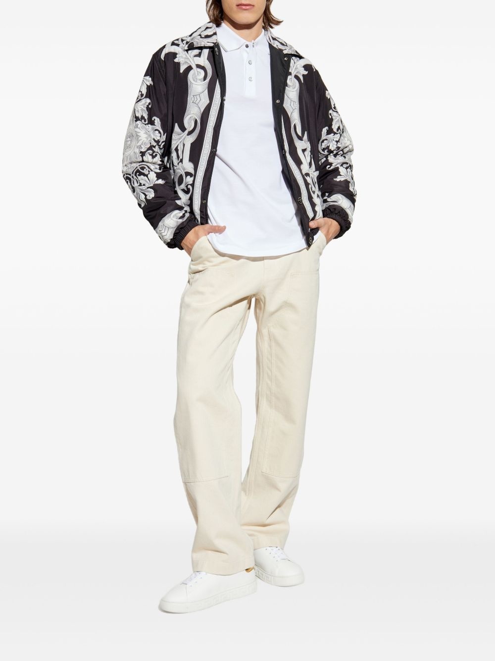logo-patch utility trousers - 2