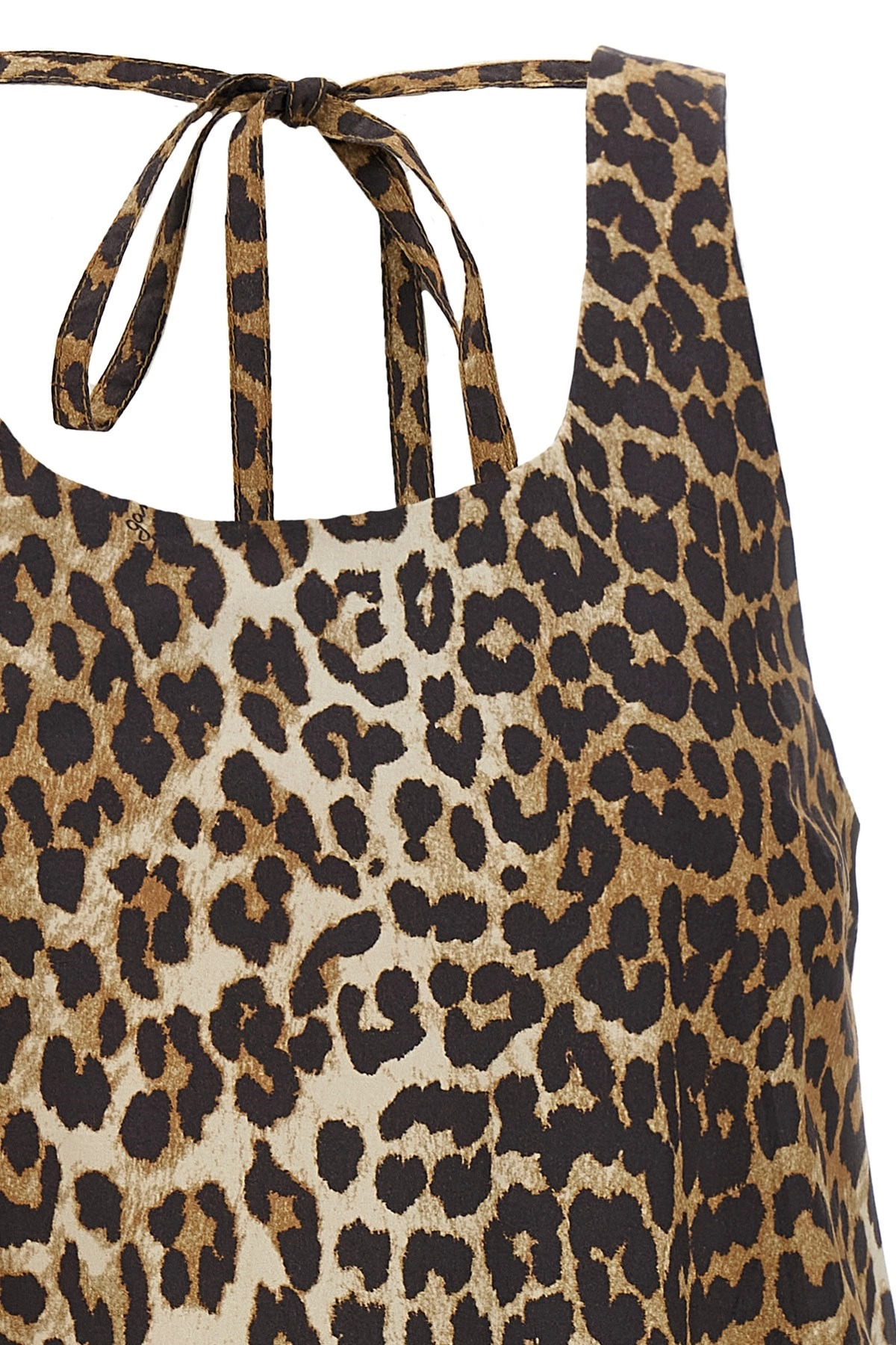 'Leopard Cotton Poplin Mini' dress - 4