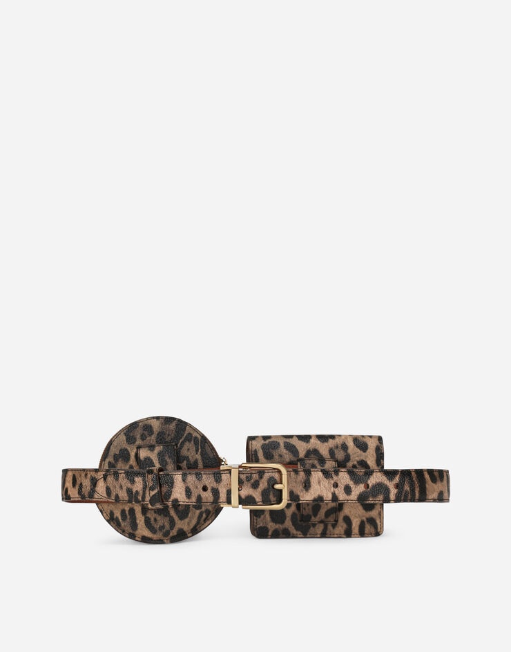 Leopard-print Crespo belt with mini bags - 4