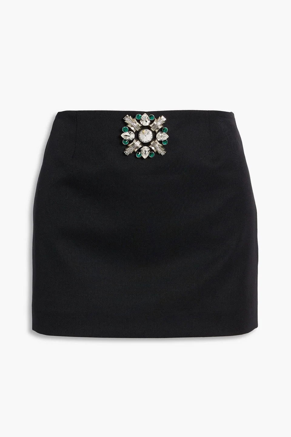 Embellished wool-twill mini skirt - 1