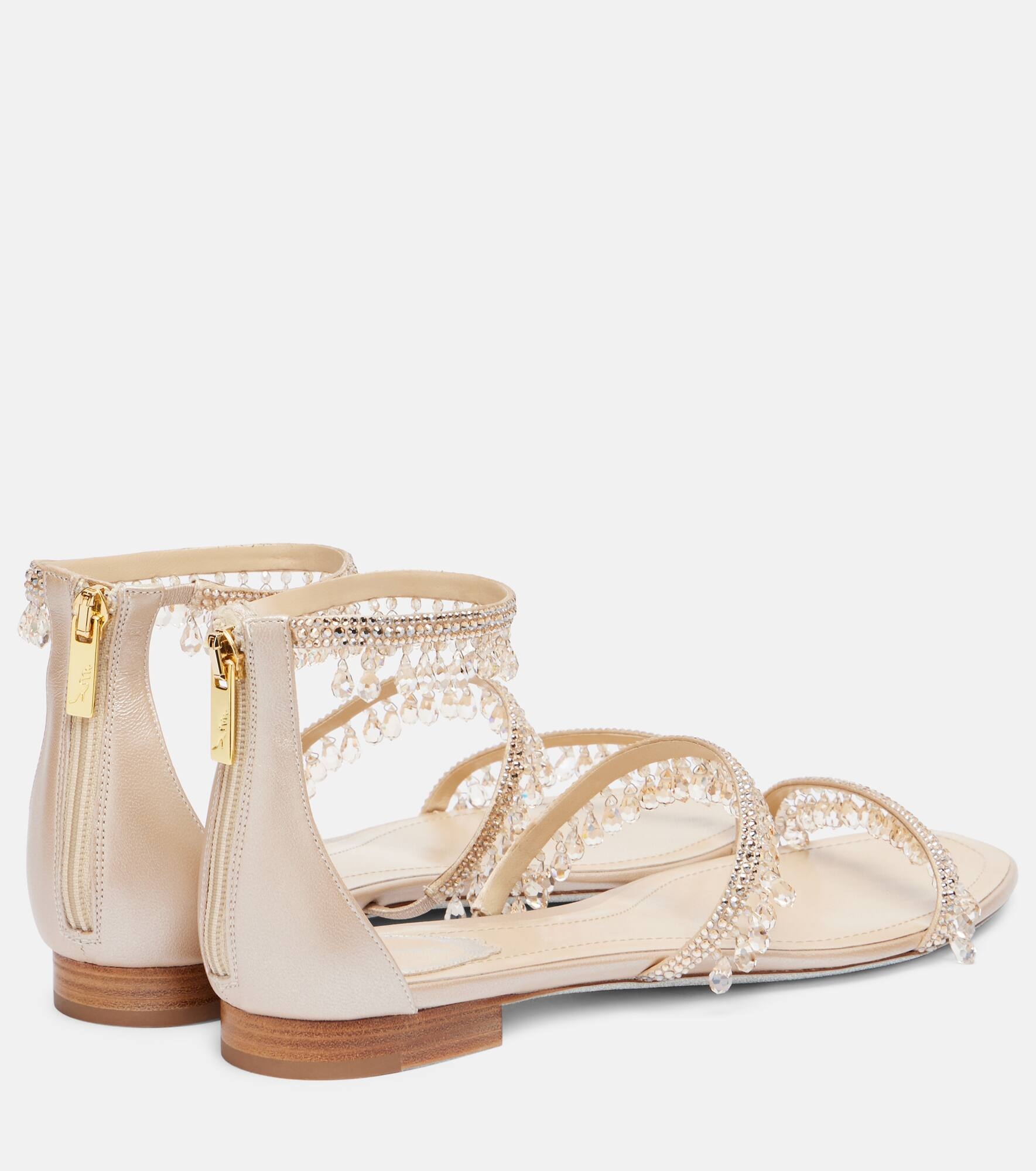 Chandelier embellished satin sandals - 2