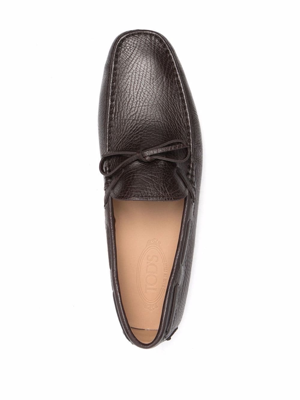 tie-front leather loafers - 4