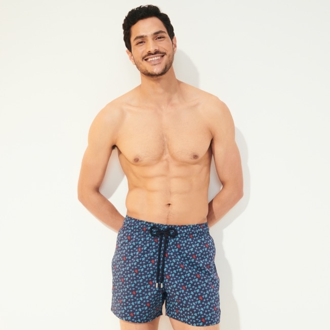 Men Stretch Swim Trunks Micro Ronde Des Tortues Tricolore - 3