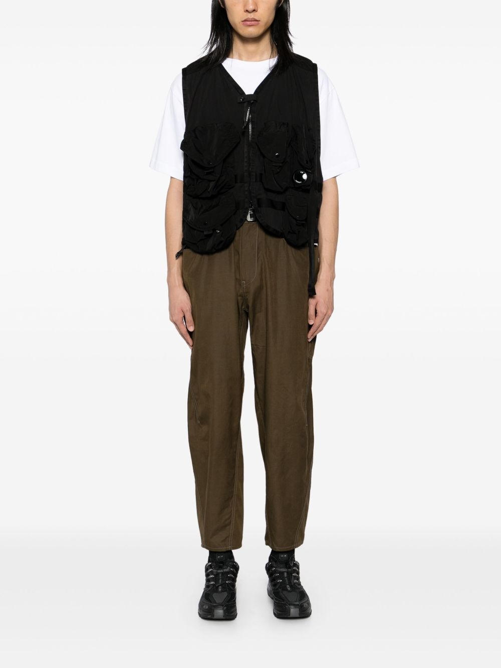 high count cloth wide pants - 2