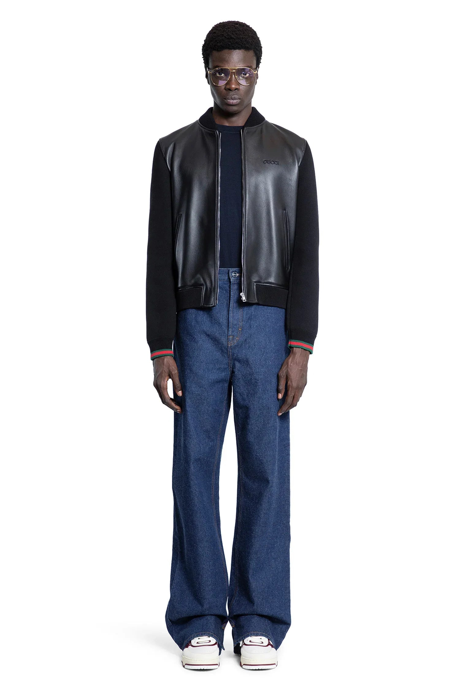 Soft-Nappa-Leather-And-Knit-Bomber - 4
