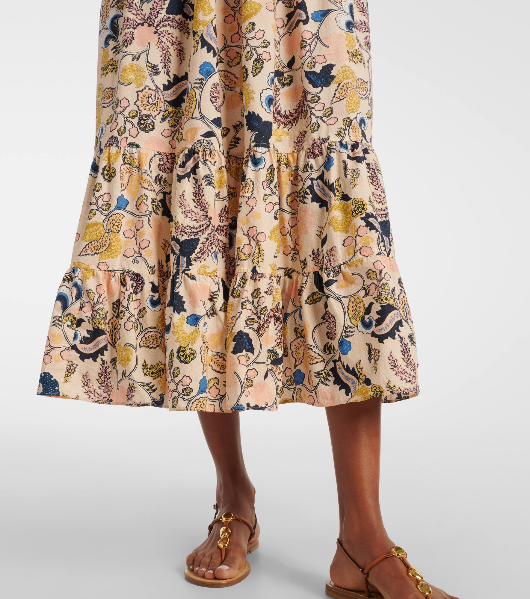 Paloma printed cotton poplin midi dress - 6