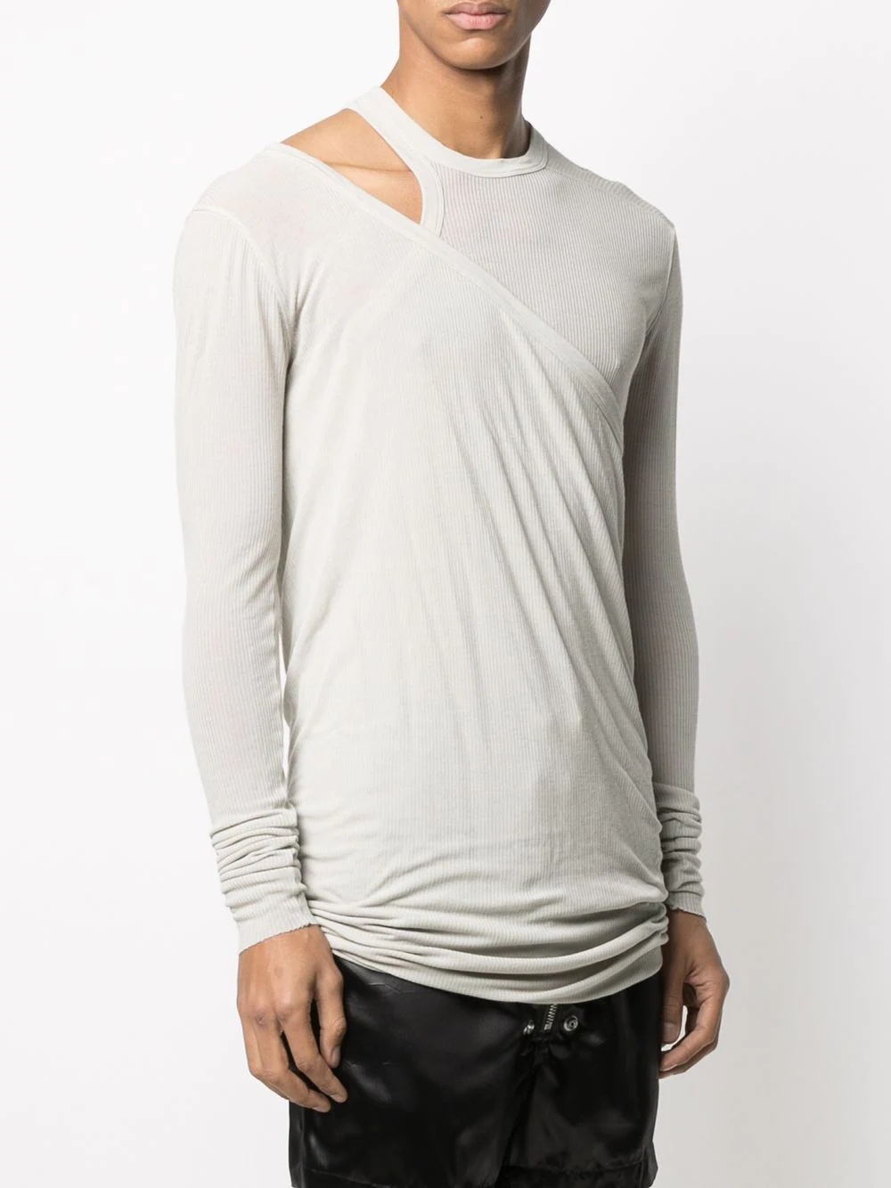 cut-out shoulder T-shirt - 3