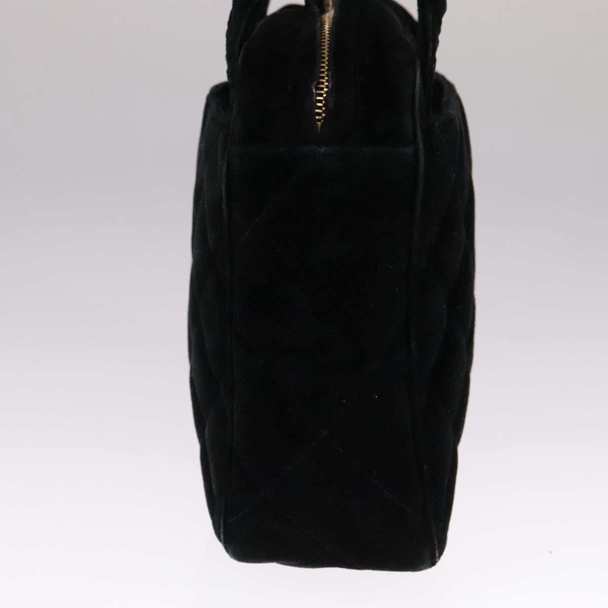 CHANEL Matelasse Hand Bag Suede Black CC - 5