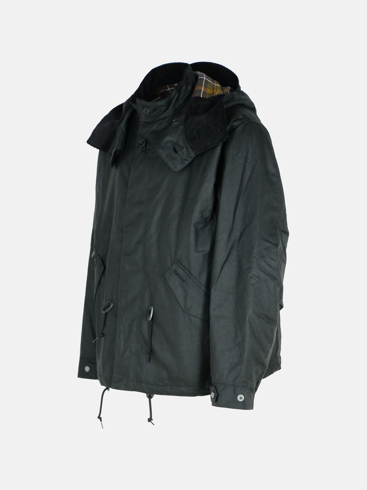 'SHORT WIND' BLACK WAXED COTTON PARKA - 2