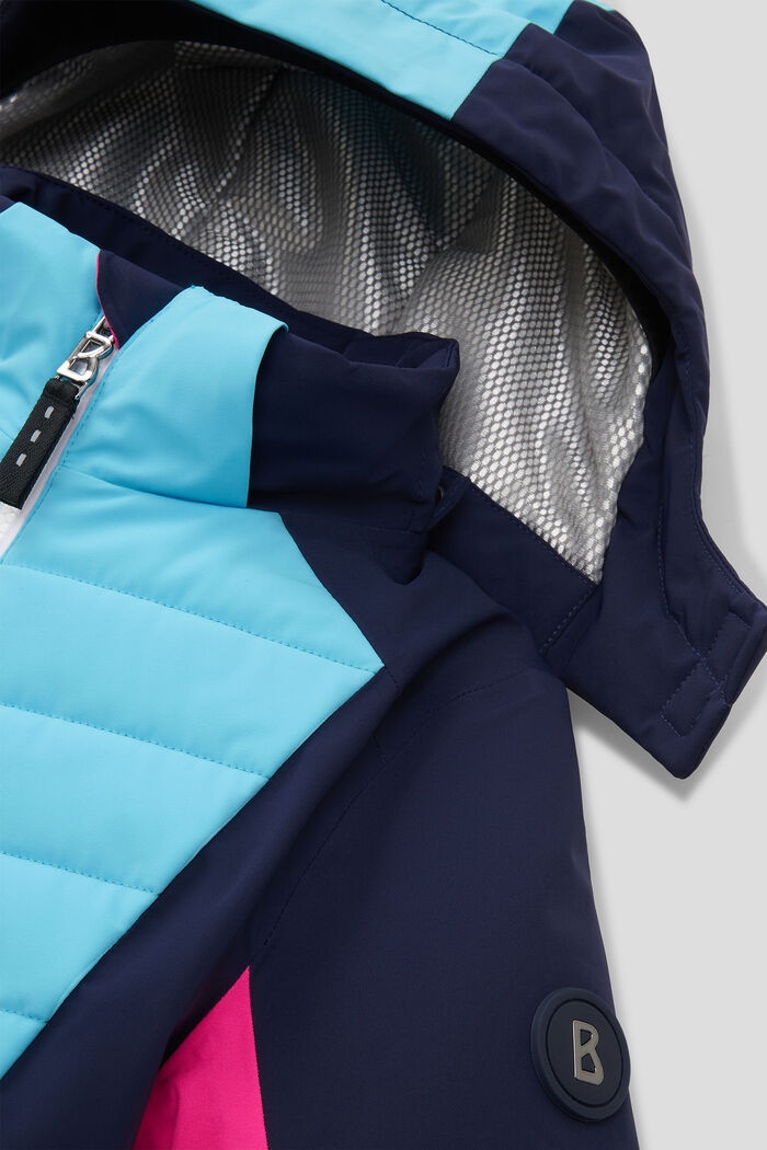 Kati Kids ski jacket in Navy blue/Light blue - 3
