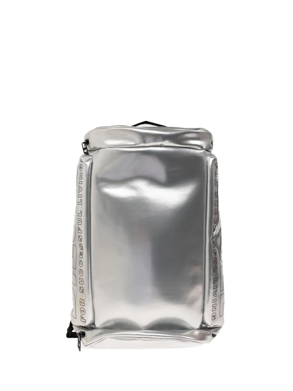 logo-print metallic-effect backpack - 1