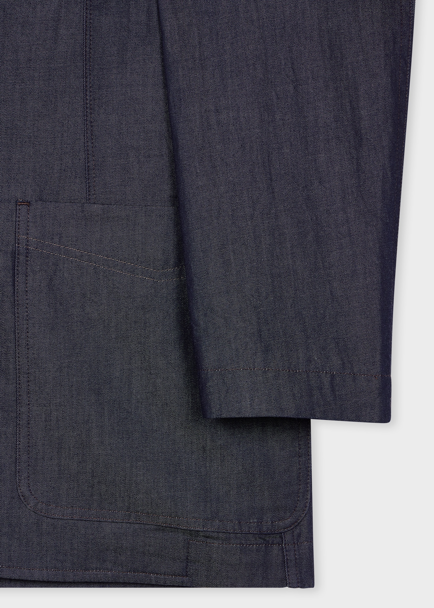 Indigo Cotton-Twill Three-Button Blazer - 3