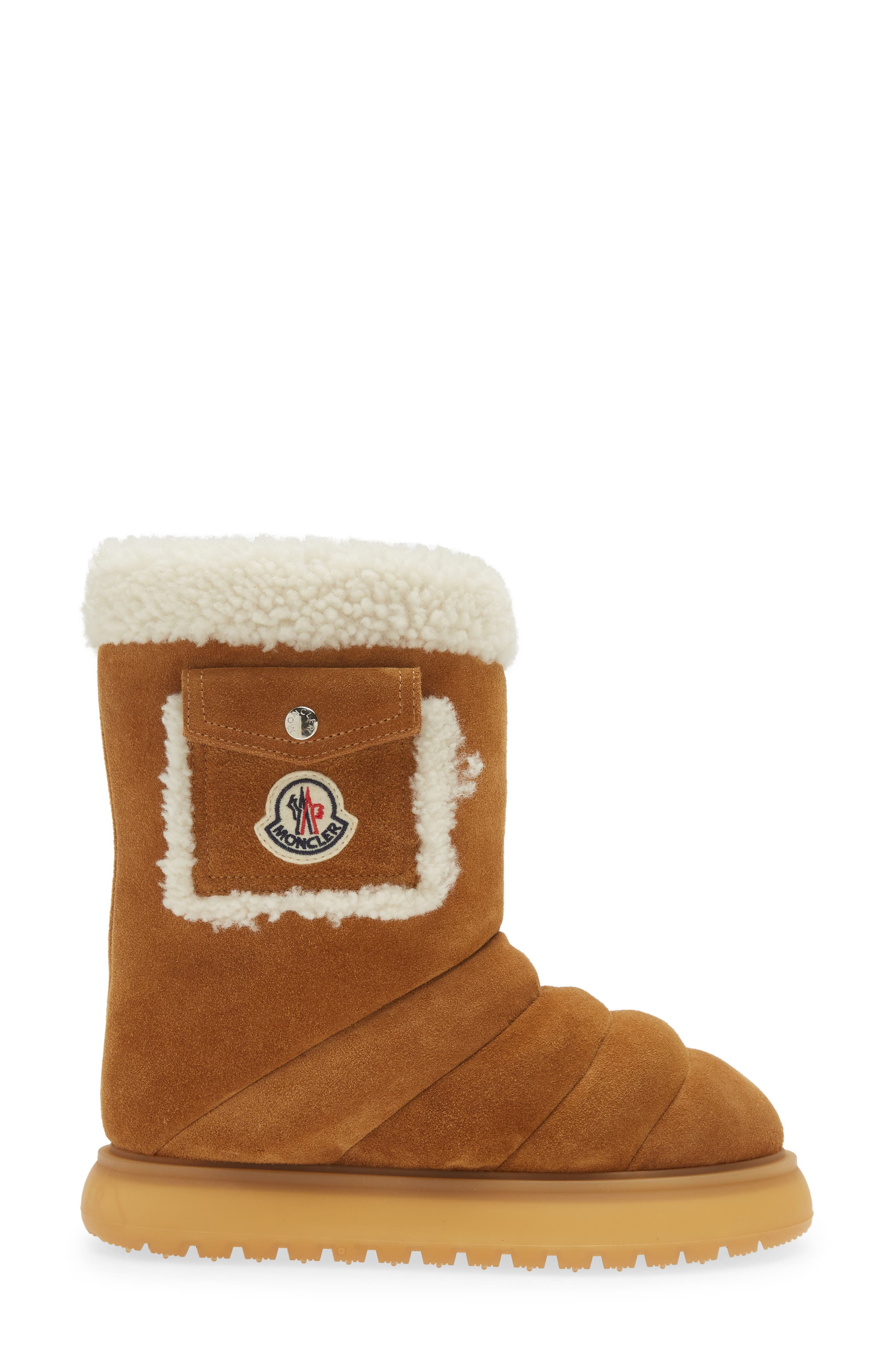 Moncler Gaia Faux Shearling Lined Boot in Rust at Nordstrom - 3