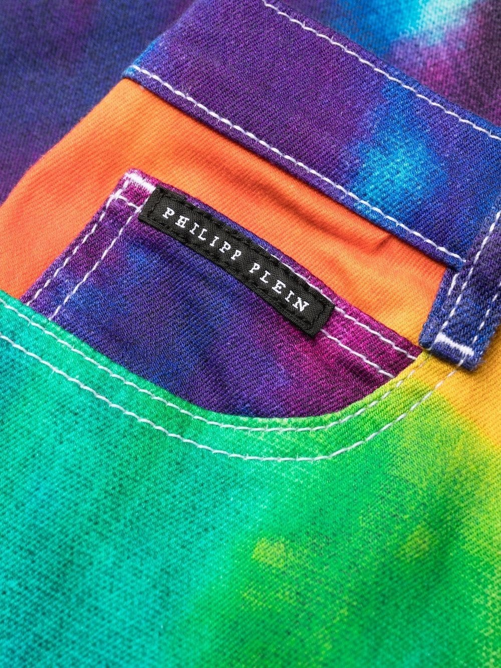 tie dye print skinny jeans - 7