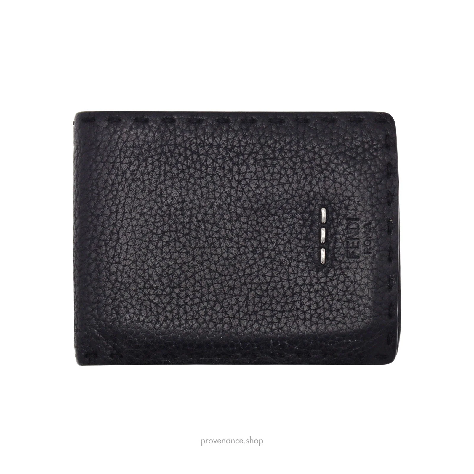 Fendi Selleria Horizontal Wallet - Black Roman Leather - 1