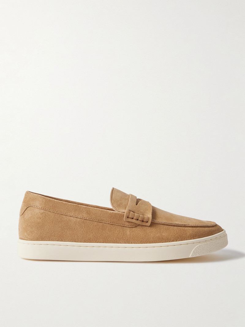 Suede Penny Loafers Brown 1