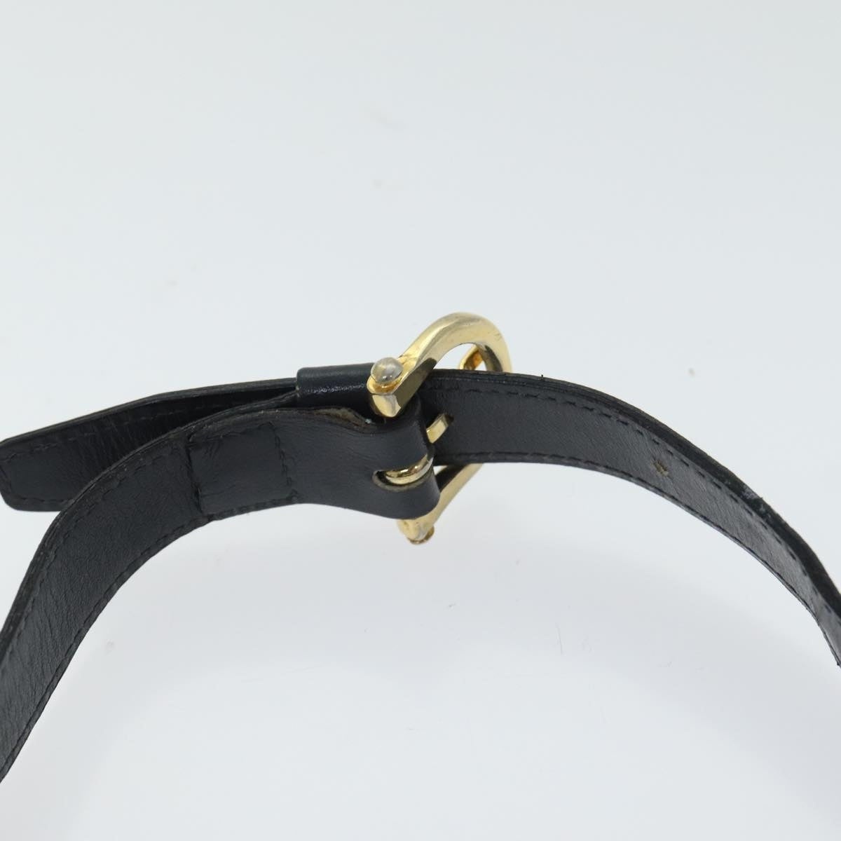 CELINE Macadam Canvas Shoulder Bag Navy Gold - 8