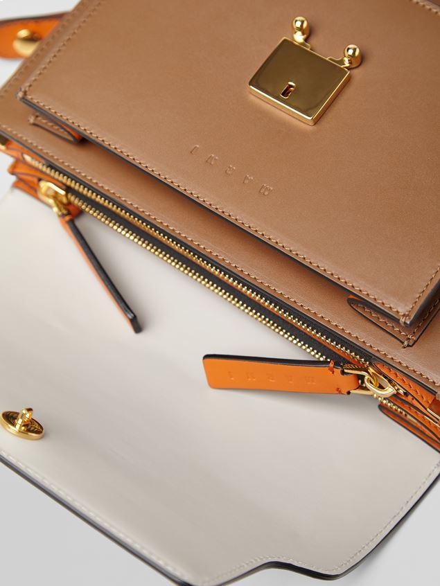 TRUNK BAG IN SMOOTH CALF WHITE BROWN AND ORANGE - 2