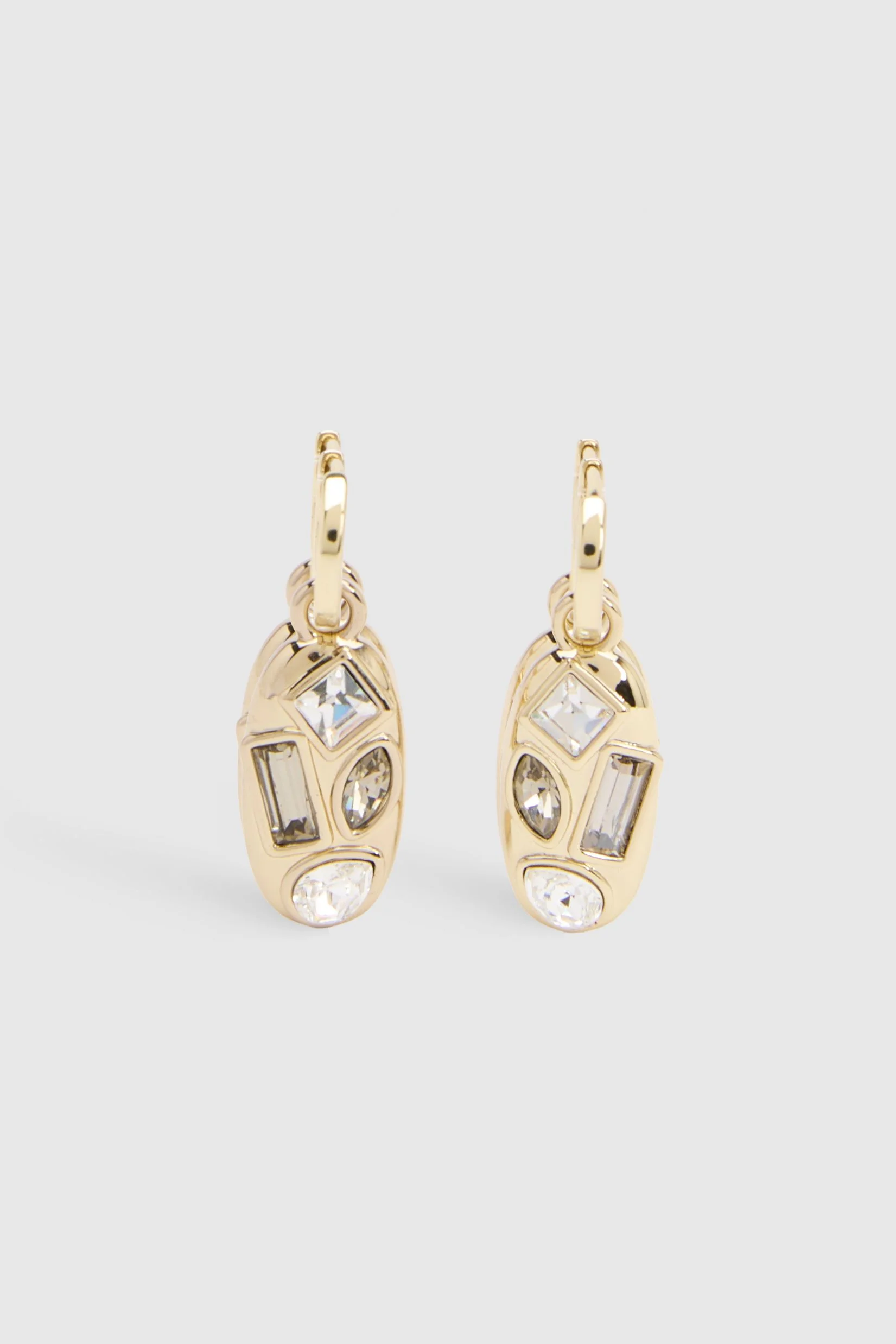 Crystal Pebble Drop Earrings - 1
