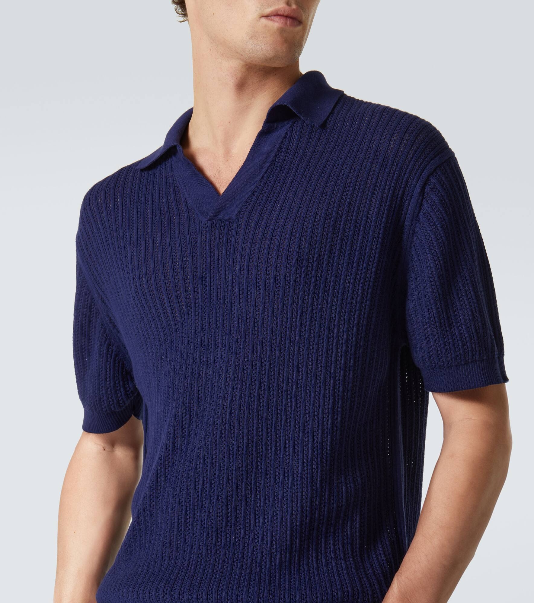 Rino cotton ribbed-knit polo shirt - 5