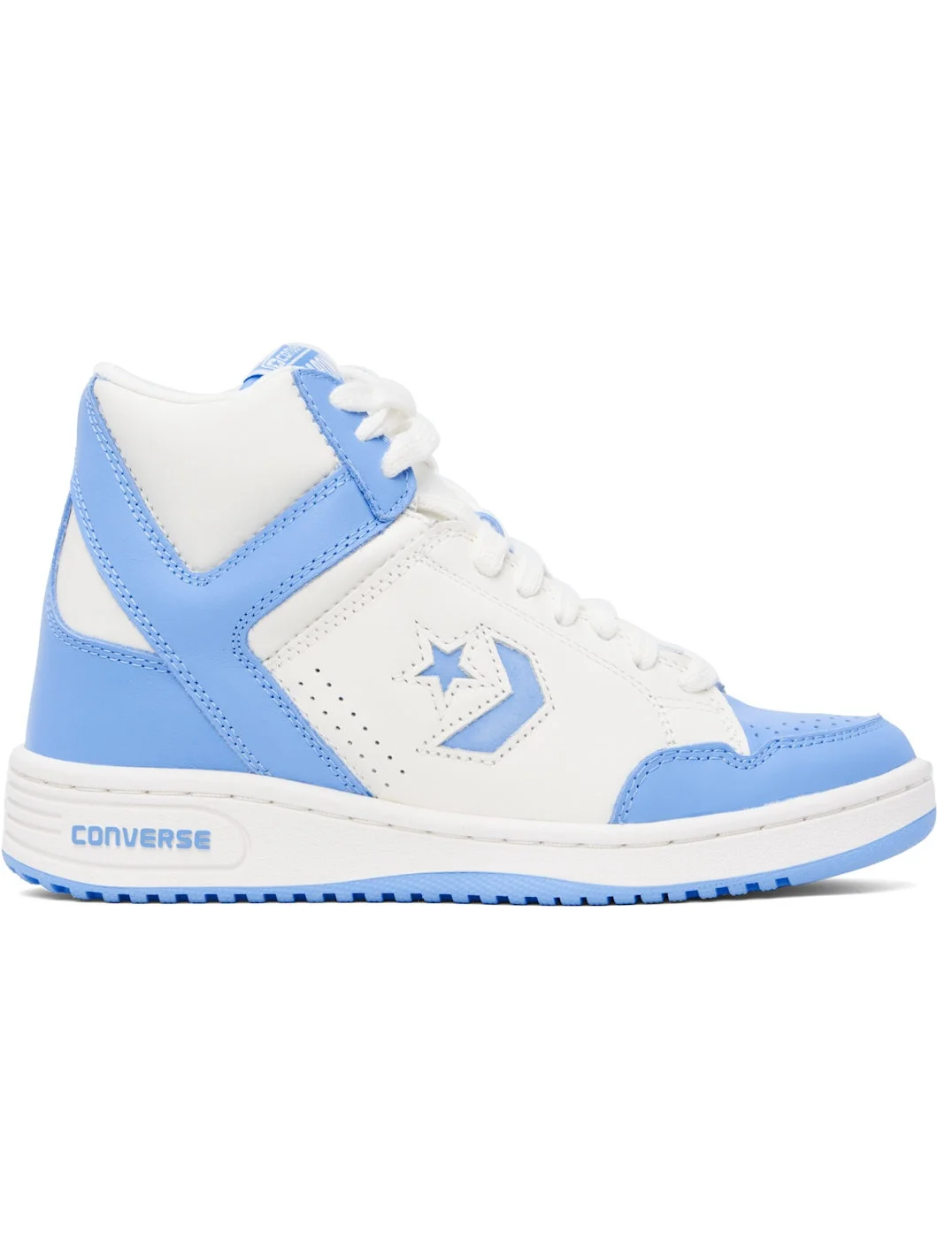 Blue & Off-White Weapon Mid Top Sneakers - 1