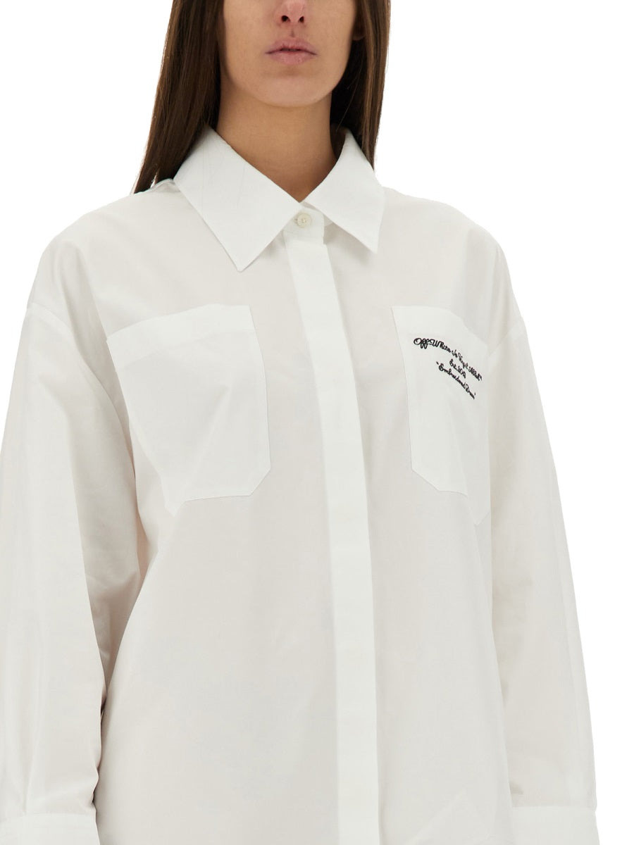 Off-White Women Oversized Poplin Shirt - 4