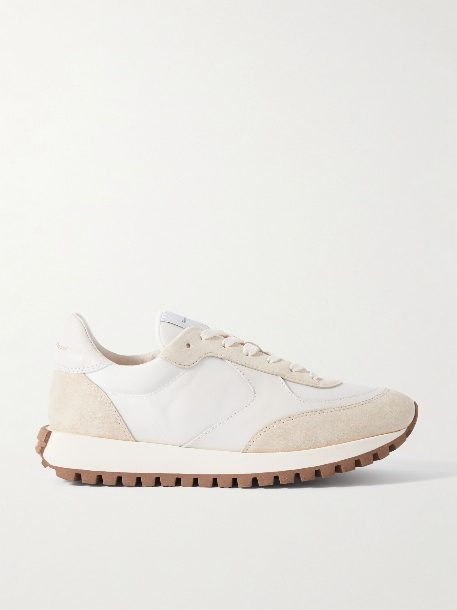 Gravel suede, leather and shell sneakers Off-white - 1