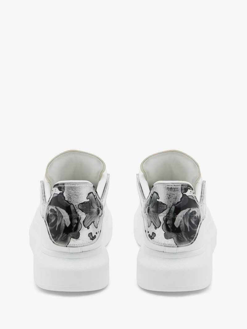 Alexander McQueen Men's Oversized Sneaker in White/silver/black outlook