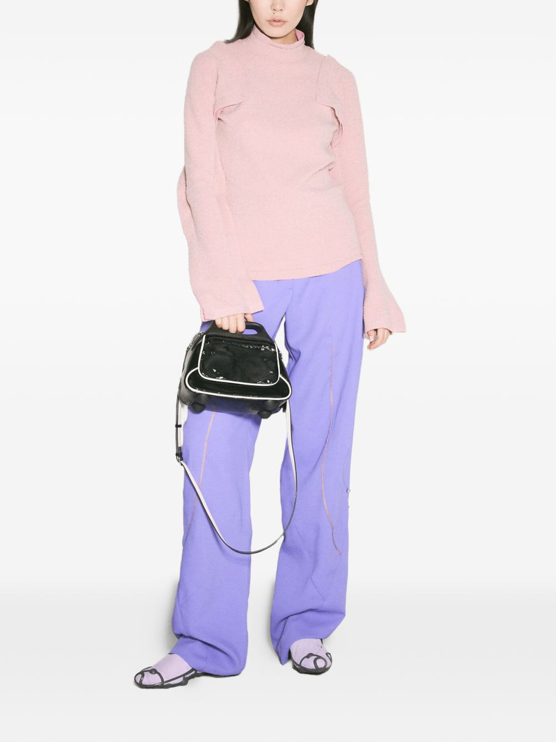 Kiko Kostadinov fluted-sleeve mock-neck top outlook